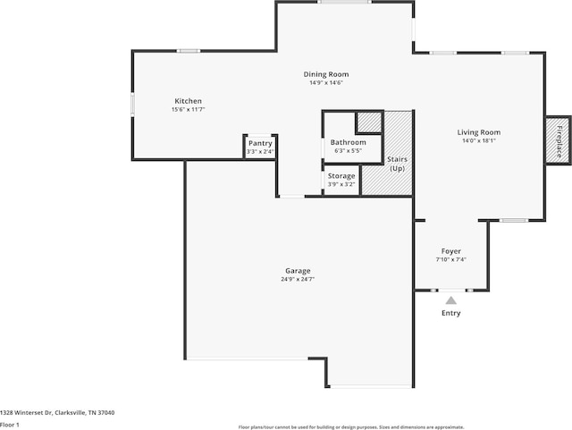1328 Winterset Dr, Clarksville, TN 37040 - floor plan / room layout