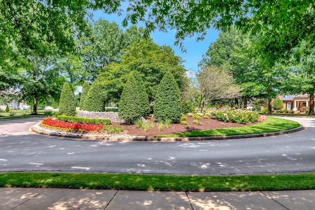 exterior space featuring curbs