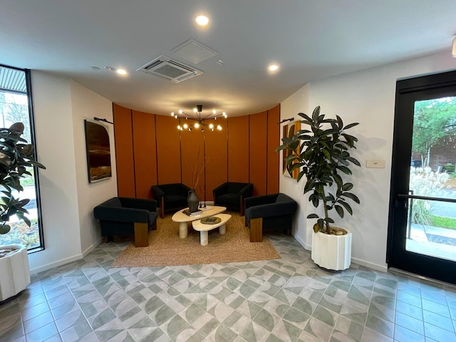 community lobby with visible vents