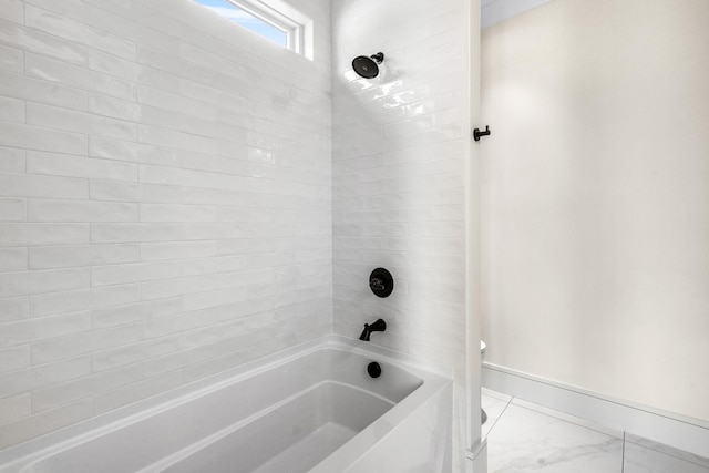 917 Kirkwood Ave, Nashville, TN 37204 - full bathroom featuring toilet, marble finish floor, baseboards, and tub / shower combination