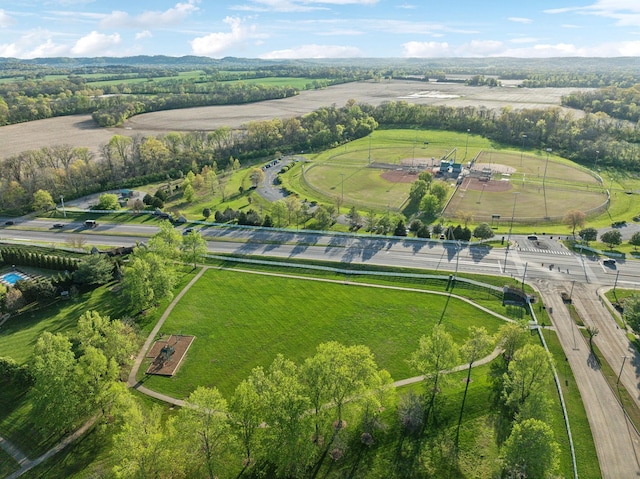 bird's eye view with a rural view