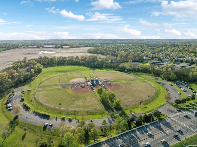 bird's eye view with a rural view