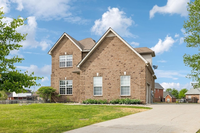 213 Nashua Ct, Murfreesboro, TN 37128 - view of front of house with brick siding, a front lawn, and fence