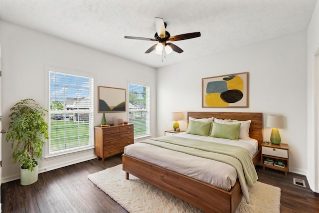 213 Nashua Ct, Murfreesboro, TN 37128 - bedroom featuring baseboards, a ceiling fan, wood finished floors, and visible vents