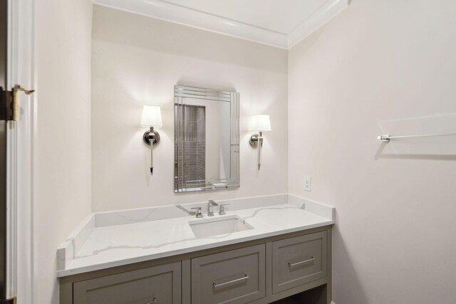 521 Mansion Dr, Brentwood, TN 37027 - bathroom featuring ornamental molding and vanity