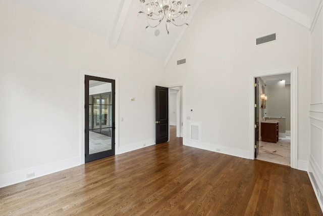 521 Mansion Dr, Brentwood, TN 37027 - unfurnished room featuring visible vents, a notable chandelier, and wood finished floors