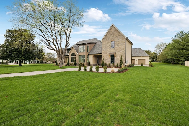 521 Mansion Dr, Brentwood, TN 37027 - view of front of house with stone siding and a front lawn
