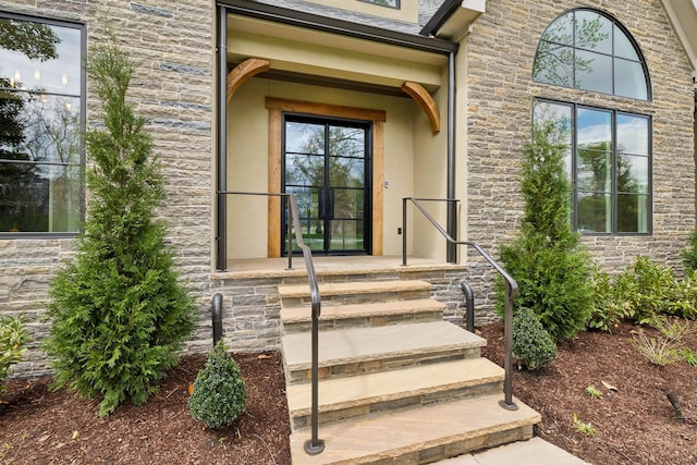 521 Mansion Dr, Brentwood, TN 37027 - doorway to property featuring stucco siding and stone siding