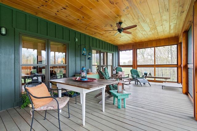 1720 Bratton Ln, Williamsport, TN 38487 - sunroom with a ceiling fan