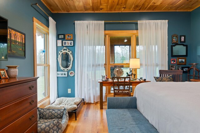 1720 Bratton Ln, Williamsport, TN 38487 - bedroom with multiple windows, wood finished floors, and wood ceiling