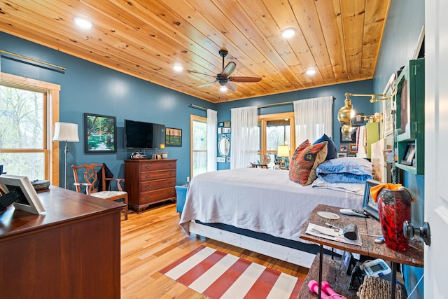 1720 Bratton Ln, Williamsport, TN 38487 - bedroom featuring wood ceiling, wood finished floors, and recessed lighting