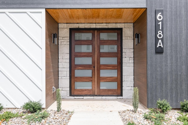 entrance to property with french doors