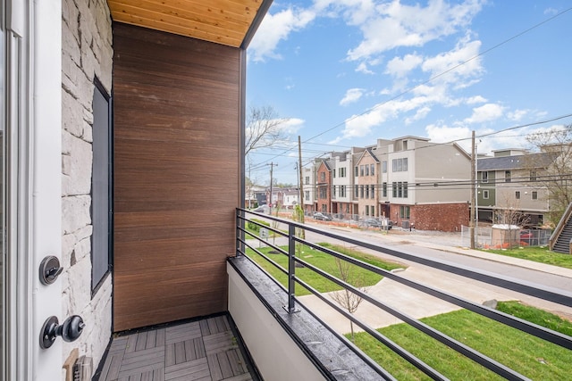 balcony with a residential view
