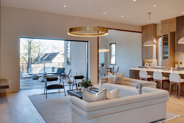 2108 12th Ave S, Nashville, TN 37204 - living area featuring recessed lighting and light wood finished floors