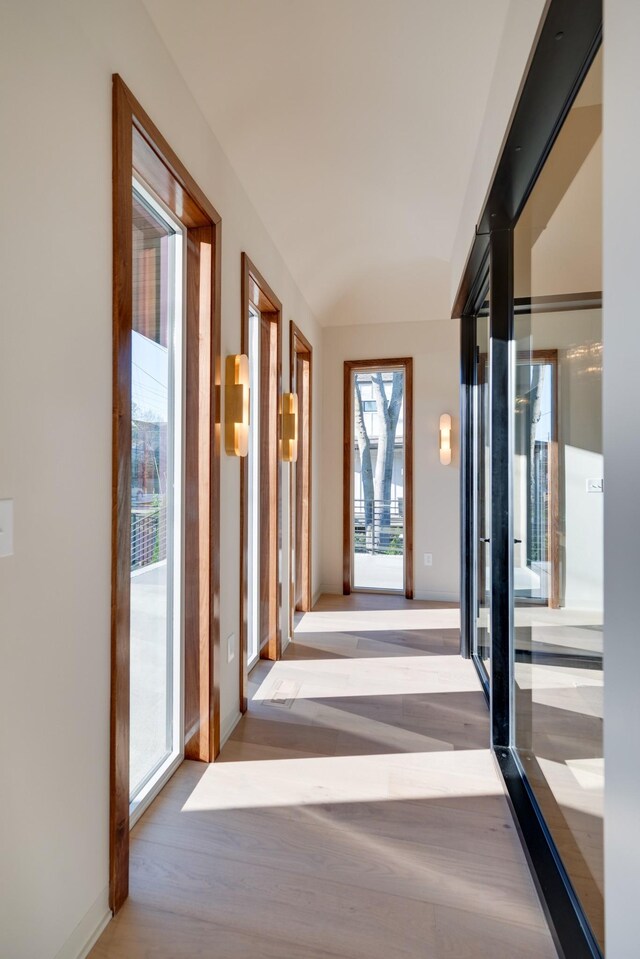 2108 12th Ave S, Nashville, TN 37204 - hallway featuring vaulted ceiling and wood finished floors