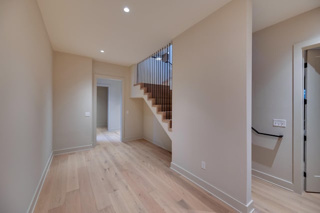 2108 12th Ave S, Nashville, TN 37204 - interior space with light wood finished floors, baseboards, stairs, and recessed lighting