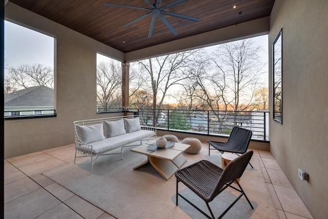 2108 12th Ave S, Nashville, TN 37204 - view of patio / terrace featuring an outdoor living space and ceiling fan