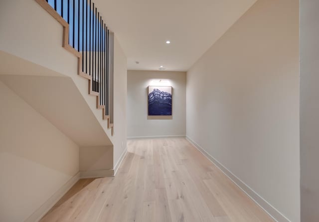 2108 12th Ave S, Nashville, TN 37204 - corridor featuring wood finished floors, recessed lighting, baseboards, and stairs