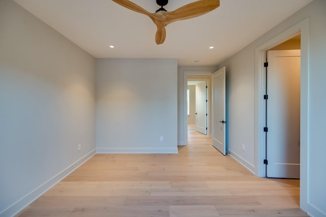 2108 12th Ave S, Nashville, TN 37204 - empty room with recessed lighting, light wood-type flooring, baseboards, and a ceiling fan