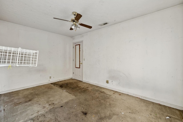 107 Heritage Trace Dr, Madison, TN 37115 - empty room featuring concrete floors, ceiling fan, baseboards, and visible vents