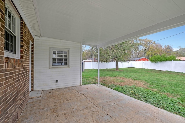view of patio featuring a fenced backyard