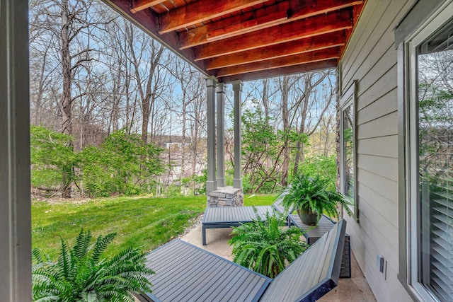 view of patio featuring covered porch