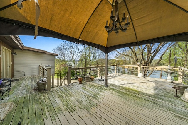 deck featuring a gazebo