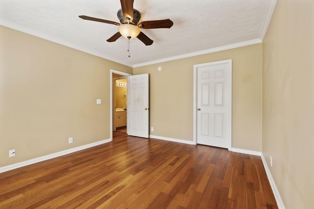 3227 Gardendale Dr, Franklin, TN 37064 - unfurnished bedroom featuring wood finished floors, a ceiling fan, baseboards, and ornamental molding
