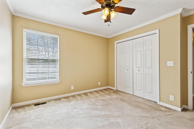 3227 Gardendale Dr, Franklin, TN 37064 - unfurnished bedroom with crown molding, carpet flooring, and visible vents