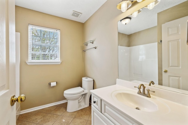 3227 Gardendale Dr, Franklin, TN 37064 - full bath featuring tile patterned floors, vanity, baseboards, toilet, and visible vents