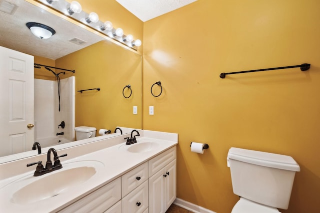 3227 Gardendale Dr, Franklin, TN 37064 - bathroom with double vanity, visible vents, toilet, and a sink