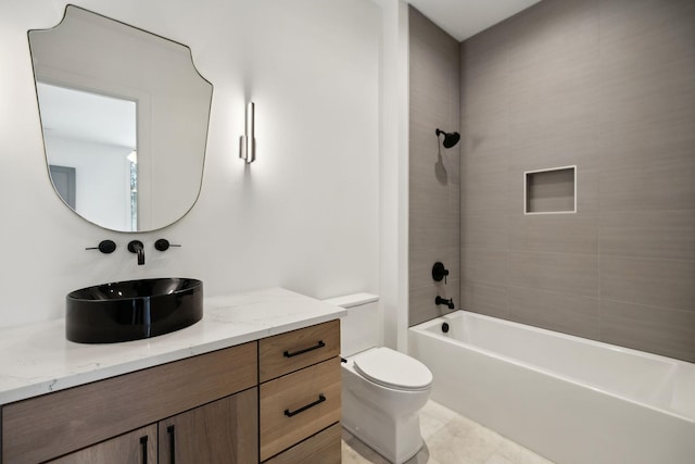 6004 Jocelyn Hollow Rd, Nashville, TN 37205 - full bath with tile patterned floors, vanity, shower / tub combination, and toilet
