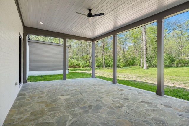 6004 Jocelyn Hollow Rd, Nashville, TN 37205 - unfurnished sunroom with ceiling fan