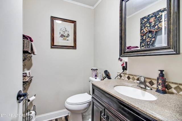 3115 Coon Hunter Lodge Rd, Jamestown, TN 38556 - bathroom with ornamental molding, toilet, and vanity