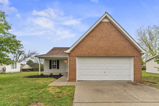 1626 Jo Ann Dr, La Vergne, TN 37086 - view of front of property featuring a front yard, an attached garage, brick siding, and concrete driveway