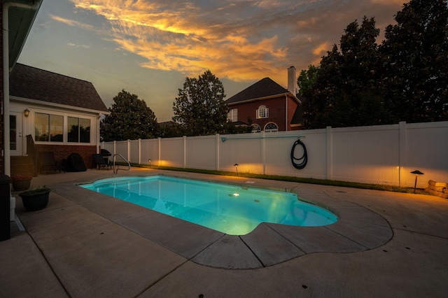 3307 Genoa Dr, Murfreesboro, TN 37128 - pool at dusk featuring a patio