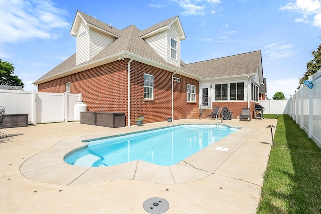 3307 Genoa Dr, Murfreesboro, TN 37128 - view of swimming pool featuring a patio, area for grilling, a fenced backyard, and entry steps