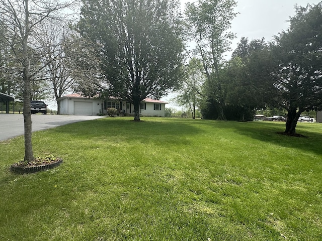 2901 Hurricane Creek Rd, Lawrenceburg, TN 38464 - view of front facade featuring a garage, driveway, and a front lawn