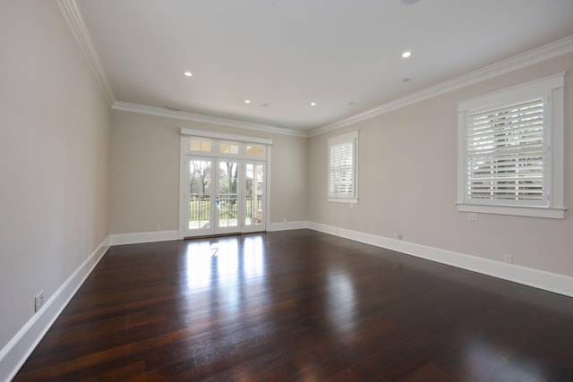 6021 Jocelyn Hollow Rd, Nashville, TN 37205 - unfurnished room with crown molding, wood finished floors, baseboards, and recessed lighting