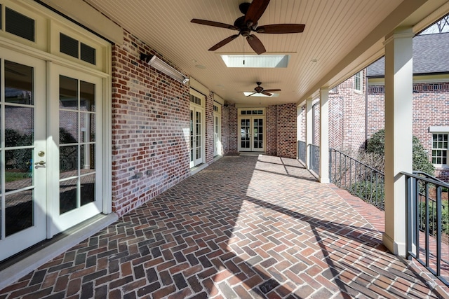 6021 Jocelyn Hollow Rd, Nashville, TN 37205 - view of patio with french doors and a ceiling fan