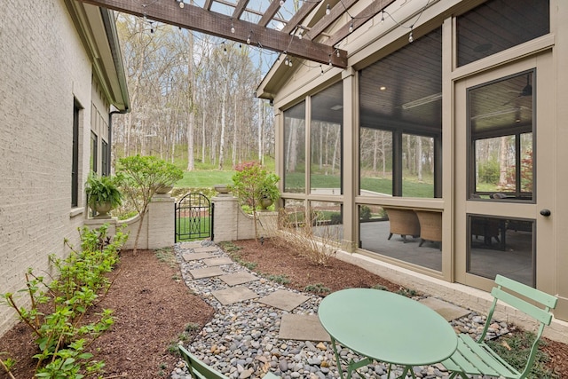view of unfurnished sunroom