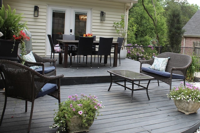 1411 Newmans Trl, Hendersonville, TN 37075 - wooden deck with outdoor dining area and an outdoor hangout area