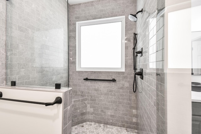 full bathroom featuring walk in shower