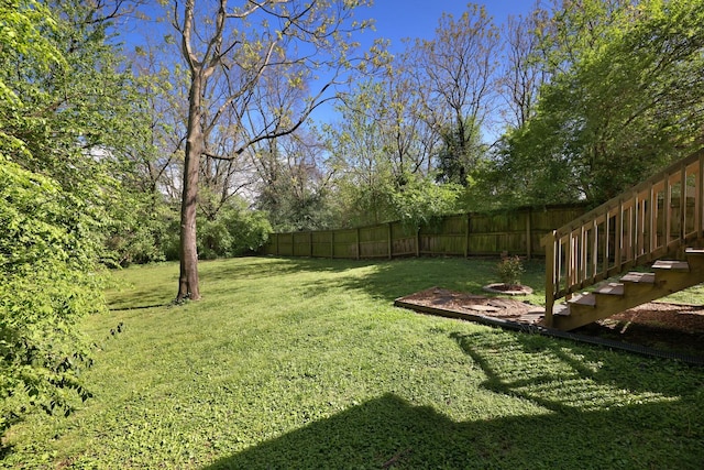 view of yard with fence