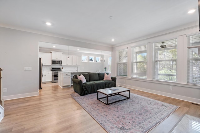 900 Easton Dr, Mount Juliet, TN 37122 - living area featuring light wood finished floors, baseboards, visible vents, and recessed lighting
