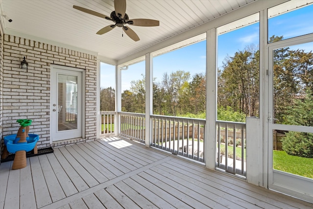 900 Easton Dr, Mount Juliet, TN 37122 - unfurnished sunroom featuring plenty of natural light and a ceiling fan