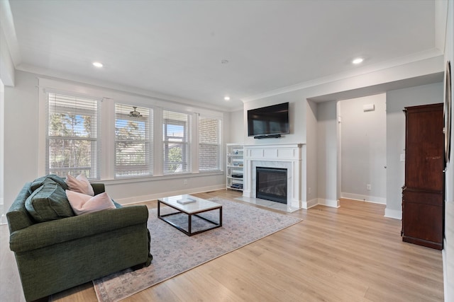 900 Easton Dr, Mount Juliet, TN 37122 - living room with crown molding, light wood finished floors, and a wealth of natural light