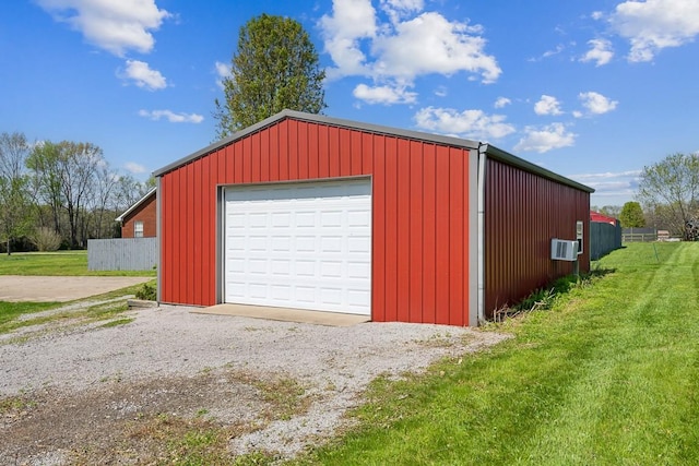 detached garage with driveway