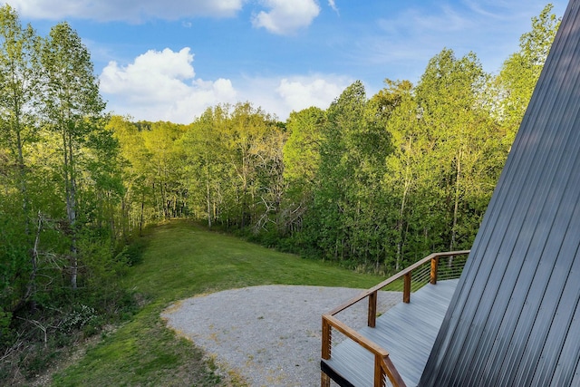 825 Hunters Landing Ln, Smithville, TN 37166 - view of yard with a forest view and a deck