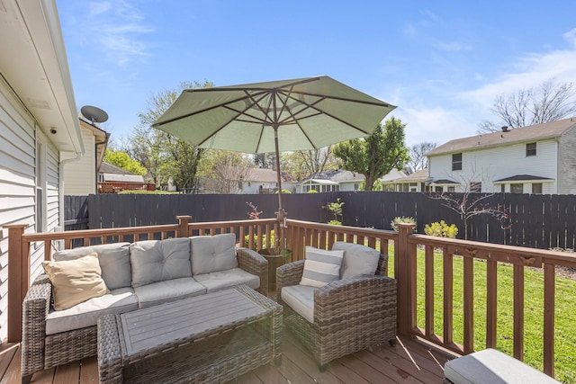 1304 Mallard Dr, Franklin, TN 37064 - wooden terrace featuring outdoor lounge area and a fenced backyard